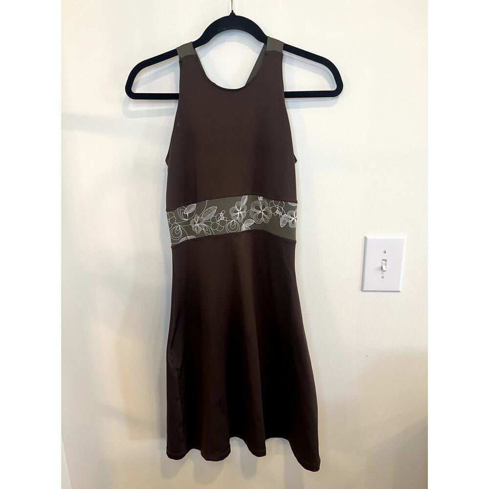 Lolë Brown Athletic Dress Built In Bra Sleeveless Activewear Tennis Dress Medium